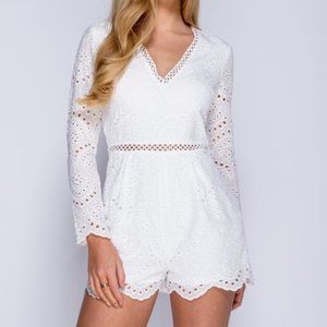 Broderie Anglaise Long Sleeve Romper
